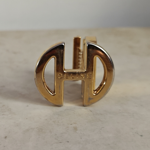 Authentic Celine Logo Gold Metal Belt Buckle - Picture 4 of 10